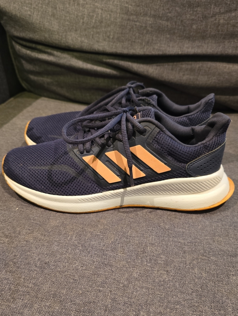 adidas Navy Sneakers with Pale Pink Accent Stripes